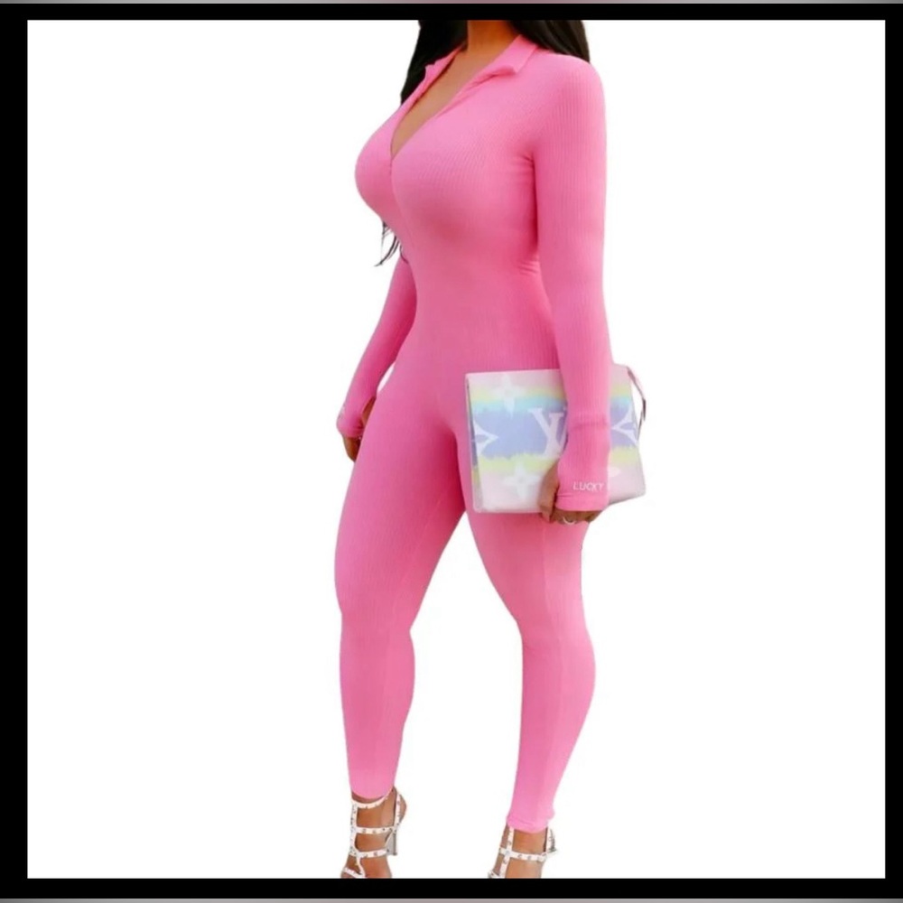 Lucky Label Jumpsuit - Pink